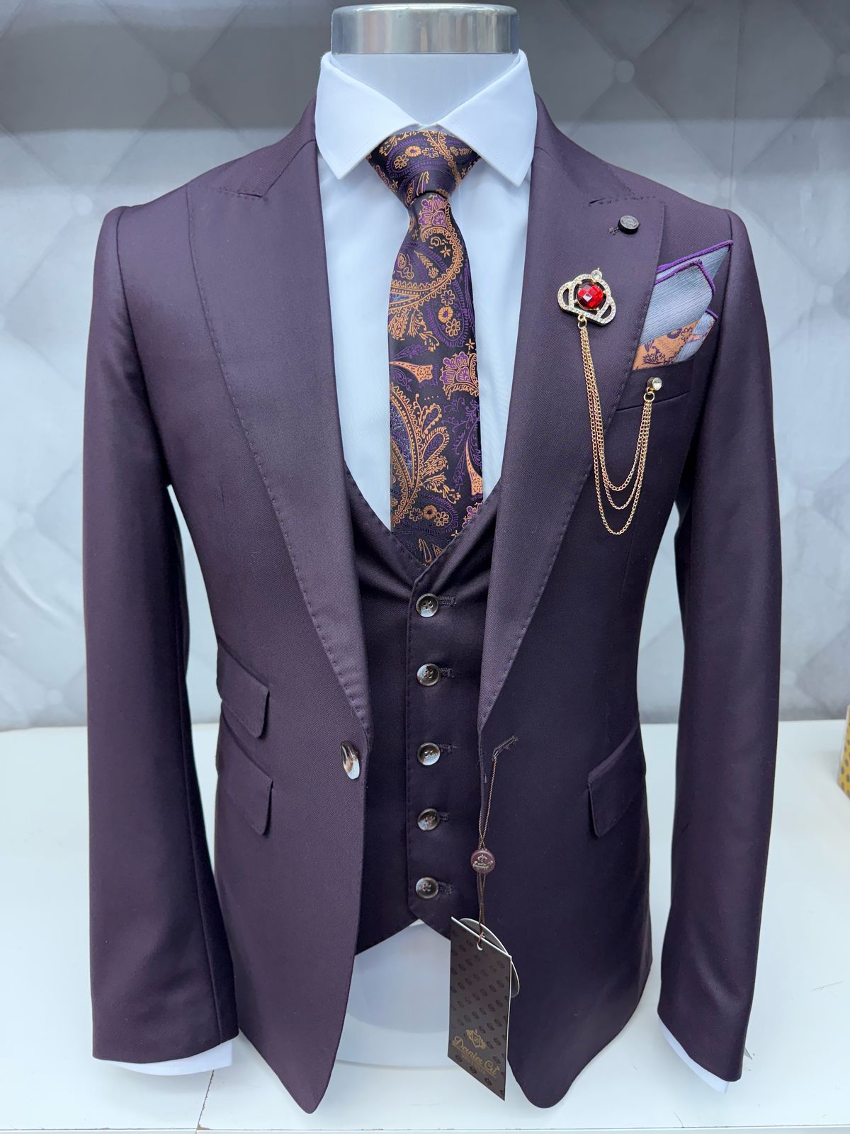 3 Piece Maroon Suit