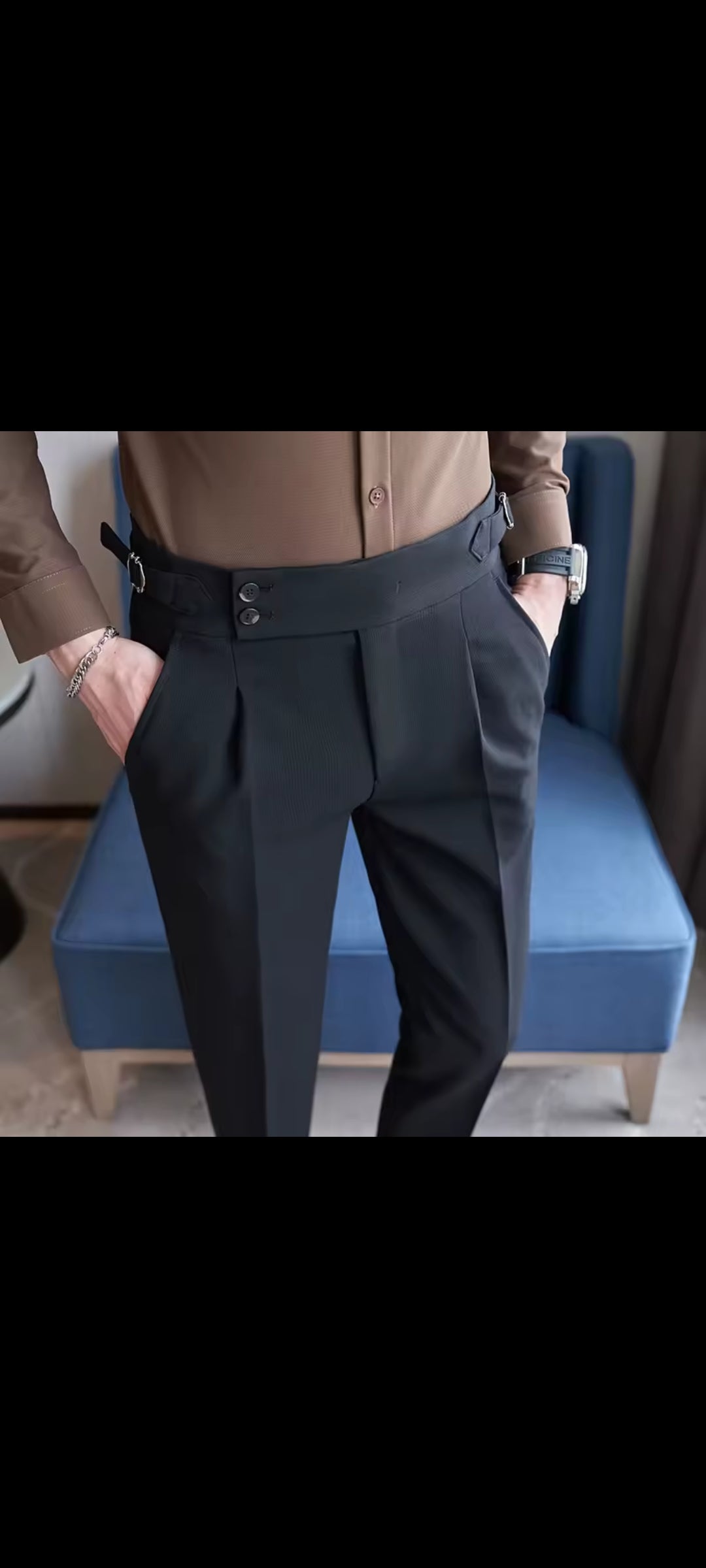 Men's casual pants, soft stretch slim fit business trousers, social office, workers, interview, party, wedding, men's suit,
