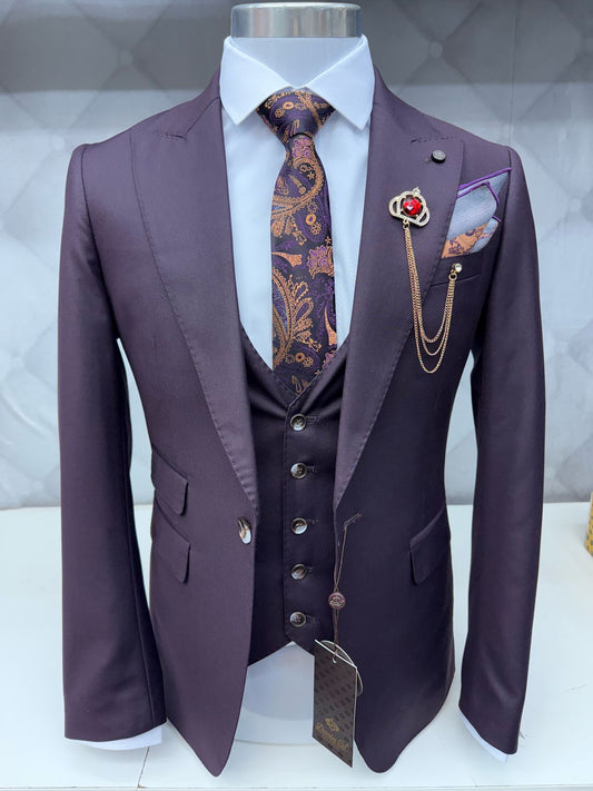 3 Piece Maroon Suit