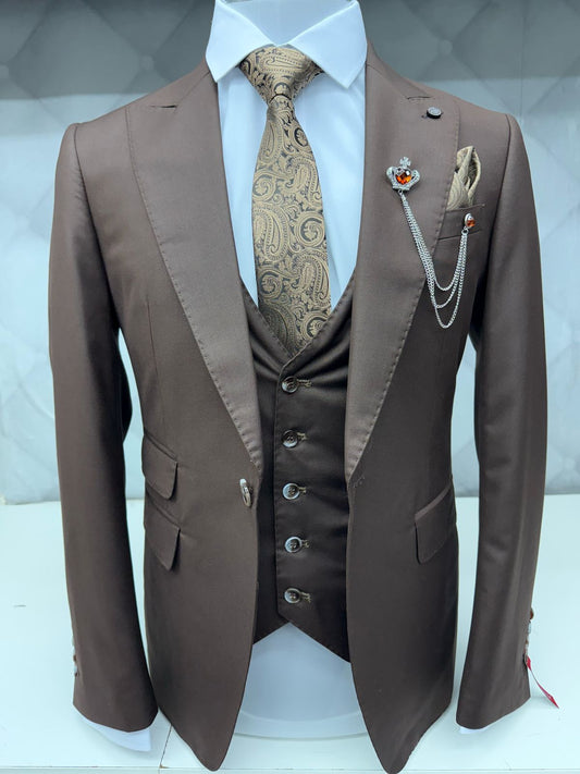 3 Piece Brown Suit