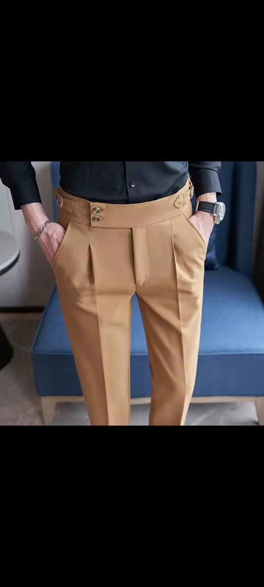 Men's casual pants, soft stretch slim fit business trousers, social office, workers, interview, party, wedding, men's suit,