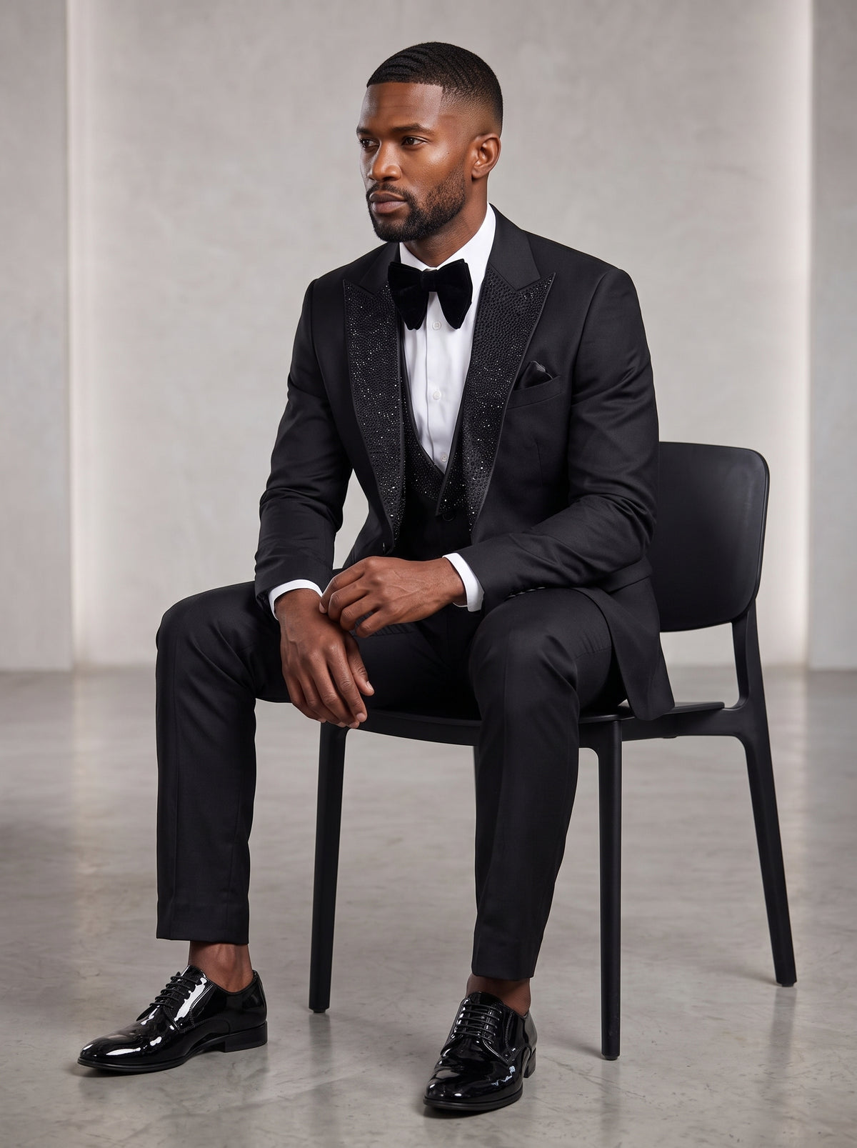Carvallo Midnight Crystal Black 3-Piece Tuxedo – Matric Dance Edition