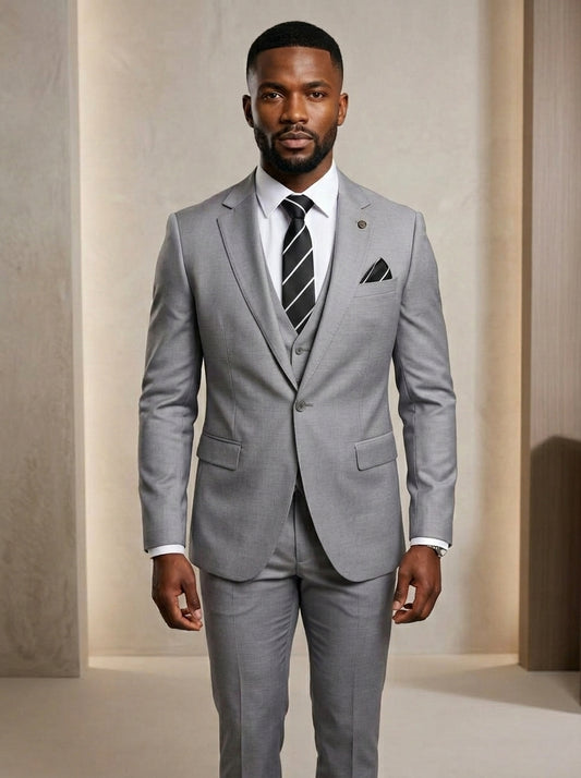 Carvallo Light Grey 3-Piece Suit